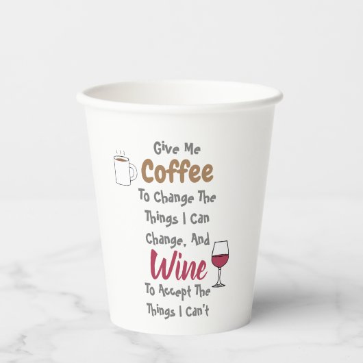 Gobelets En Papier Café Et Vin (Recto)