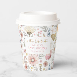 Gobelets En Papier Café fleur sauvage Floral Baby shower