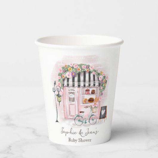 Gobelets En Papier Café Français Bonjour Bebe Paris Tea Baby shower (Verso)