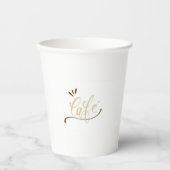 Gobelets En Papier Cafe Gold Script Black Mug  (Recto)
