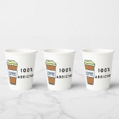 Gobelets En Papier Café Lover Design 100% Addicted Caféine