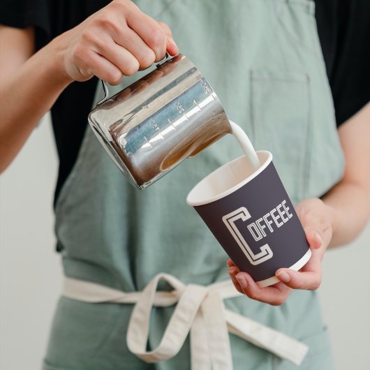 Gobelets En Papier Café Marine bleu Café Restaurant Script d'affaires