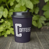 Gobelets En Papier Café Marine bleu Café Restaurant Script d'affaires