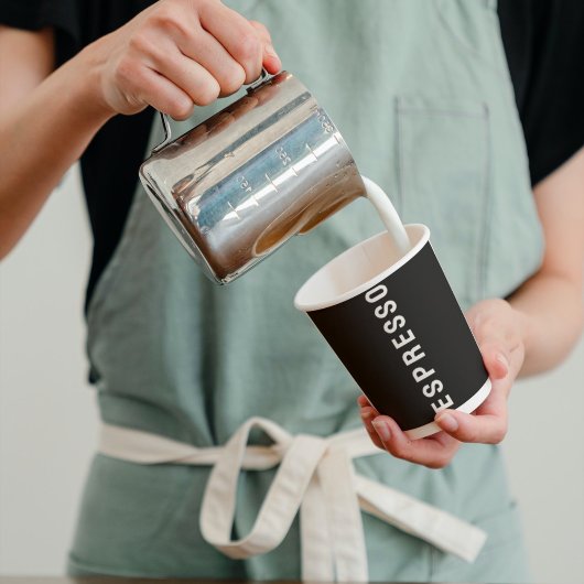 Gobelets En Papier Café professionnel Espresso Black & White