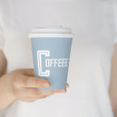 Gobelets En Papier Café Restaurant Emporter Café Bleu Script