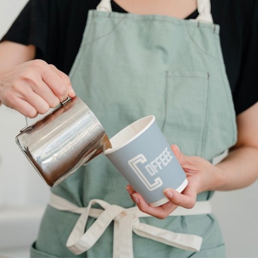 Gobelets En Papier Café Restaurant Emporter Café Bleu Script