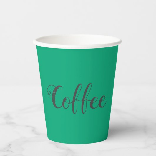 Gobelets En Papier Café simple Pastel Green Paper tasses (Recto)