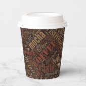 Gobelets En Papier Café sur Burlap Word Cloud Brown ID283 (Recto)