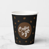 Gobelets En Papier Café to Go Café Boutique Kafeteria Business Logo (Verso)