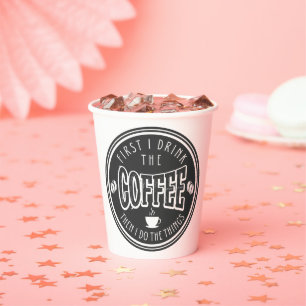 Gobelets En Papier caféine, café, latte, buveur de café, J'aime le co
