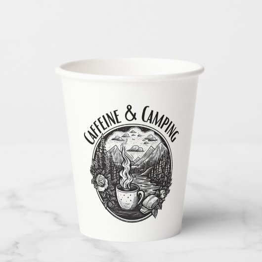Gobelets En Papier Caféine et camping (Recto)