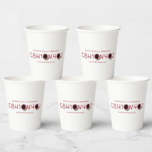 Gobelets En Papier Caféine Formule de café moléculaire