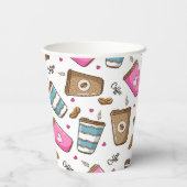 Gobelets En Papier Cafés, Haricots, Coeurs, Amateur De Café (Verso)