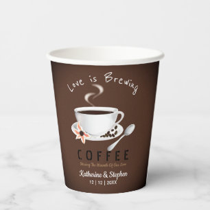 Gobelets En Papier Cafetière Love Is Brewing pour mariage