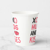 Gobelets En Papier Câlins Baisers XOXO Réception de mariage Enterrem (Droite)