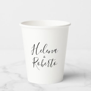 Gobelets En Papier Calligraphie Coupes de papier Mariage officielles
