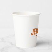 Gobelets En Papier Calligraphie Elegant Plain Ajouter son propre nom (Droite)