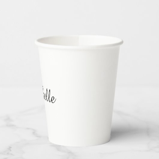 Gobelets En Papier Calligraphie Nom Creative Trendy White (Gauche)