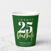 Gobelets En Papier Calligraphie Or moderne Graduation verte (Verso)