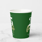 Gobelets En Papier Calligraphie Or moderne Graduation verte (Gauche)