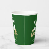 Gobelets En Papier Calligraphie Or moderne Graduation verte (Droite)