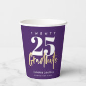 Gobelets En Papier Calligraphie Or Moderne Purple Graduation (Verso)