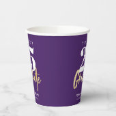 Gobelets En Papier Calligraphie Or Moderne Purple Graduation (Gauche)