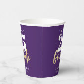 Gobelets En Papier Calligraphie Or Moderne Purple Graduation (Droite)