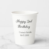 Gobelets En Papier calligraphie simple minimum heureux 2e anniversair (Verso)