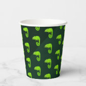 Gobelets En Papier Caméléon vert mignon (Verso)