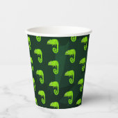 Gobelets En Papier Caméléon vert mignon (Recto)