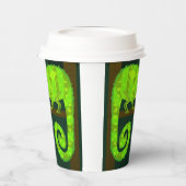 Gobelets En Papier Caméléon vert mignon (Gauche)