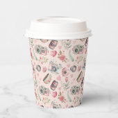 Gobelets En Papier Caméra Vintage rose (Gauche)