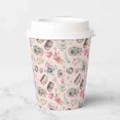 Gobelets En Papier Caméra Vintage rose (Verso)