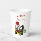 Gobelets En Papier Camion chariot élévateur de Noël (Verso)