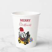Gobelets En Papier Camion chariot élévateur de Noël (Recto)