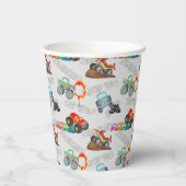 Gobelets En Papier Camion Crash Smash Monster Anniversaire Bash (Verso)