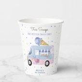 Gobelets En Papier Camion crème glacée 2 scoops deuxième anniversaire (Recto)