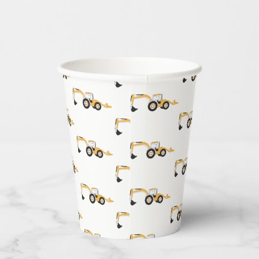 Gobelets En Papier Camion de construction Backhoe (Droite)