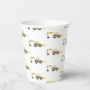 Gobelets En Papier Camion de construction Backhoe