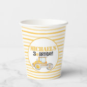 Gobelets En Papier Camion de construction Coupes de fête d'anniversai (Verso)