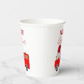 Gobelets En Papier Camion de feu rouge de Noël (Droite)