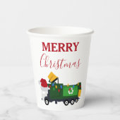 Gobelets En Papier Camion de recyclage de Noël (Verso)