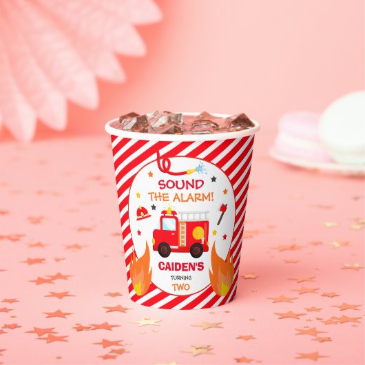 Gobelets En Papier Camion d'incendie Décor de fête d'anniversaire (Insitu)