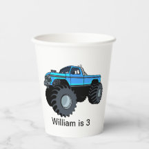 Camion Monster bleu - Anniversaire personnalisé