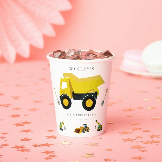 Gobelets En Papier Camions de construction Anniversaire (Insitu)