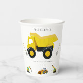 Gobelets En Papier Camions de construction Anniversaire (Verso)