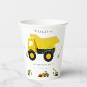 Gobelets En Papier Camions de construction Anniversaire (Recto)