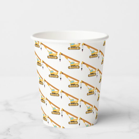 Gobelets En Papier Camions de construction de grues (Verso)