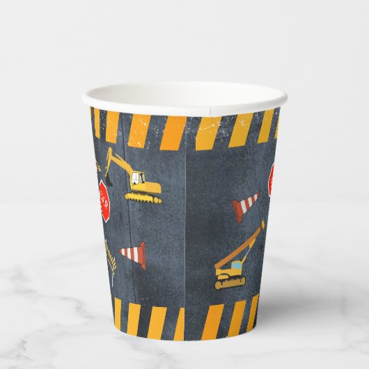 Gobelets En Papier Camions de construction Machines lourdes Anniversa (Droite)